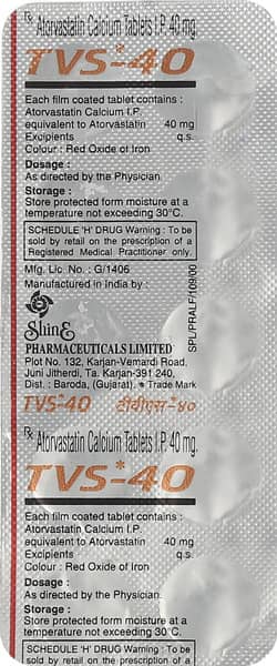 Tvs 40mg Strip Of 10 Tablets