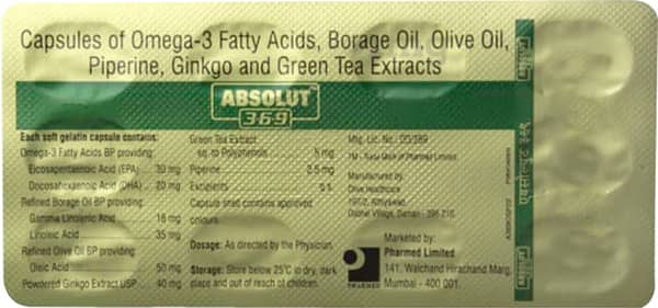 Absolut 3 6 9 Strip Of 10 Capsules