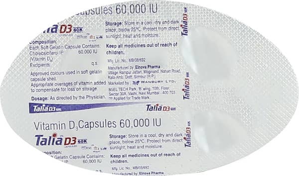 Talia D3 60k Strip Of 4 Capsules