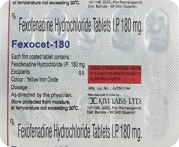 Fexocet 180mg Strip Of 10 Tablets