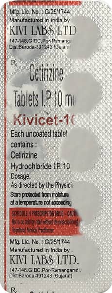 Kivicet 10Mg Strip Of 10 Tablets
