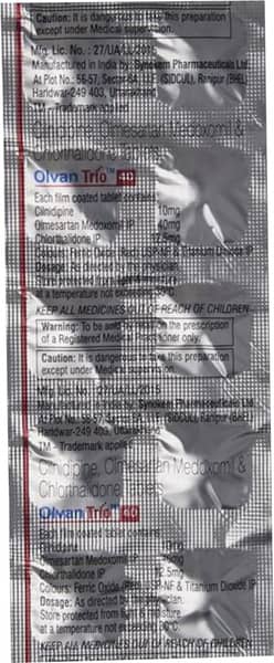 Olvan Trio 40mg Strip Of 10 Tablets