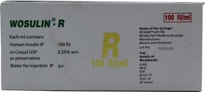 Wosulin R 100iu Vial Of 5ml Injection