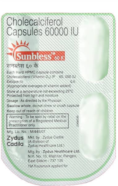 सनब्लेस 60के की स्ट्रिप 4 कैप्सूल्स