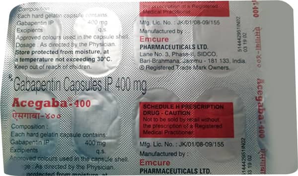 Acegaba 400mg Strip Of 10 Capsules