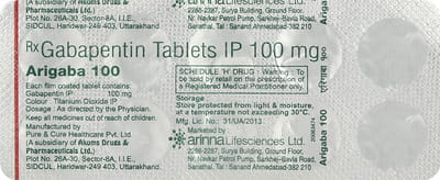 Arigaba 100mg Strip Of 10 Tablets