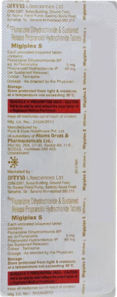 Migiplex 5mg Strip Of 10 Tablets