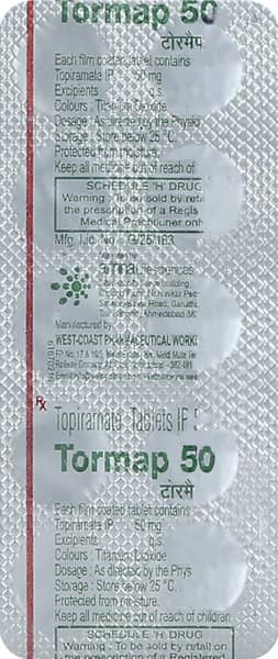 Tormap 50mg Strip Of 10 Tablets