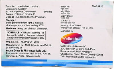 Akucef 500mg Tablet