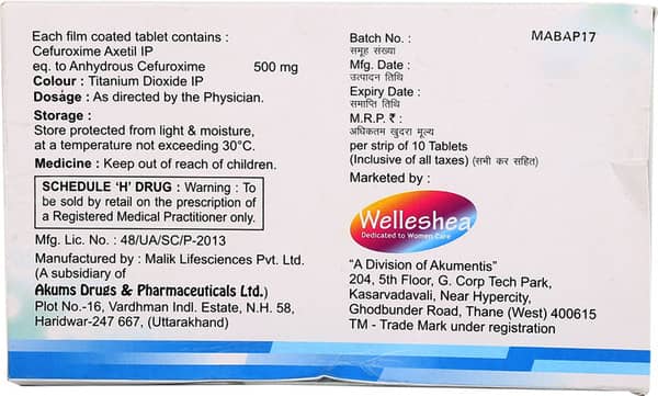 Akucef 500Mg Tablet