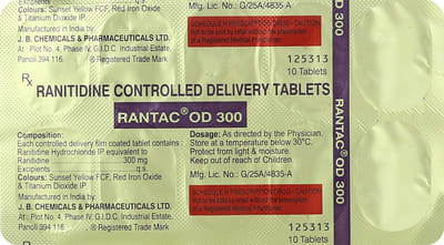 Rantac Od 300mg Strip Of 10 Tablets