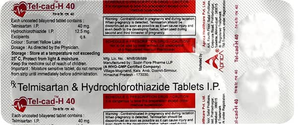 Tel Cad H 40mg Strip Of 10 Tablets