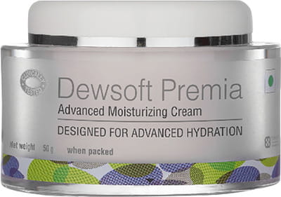 Dewsoft Premia Advanced Moisturizing Cream Squat Jar Of 50gm