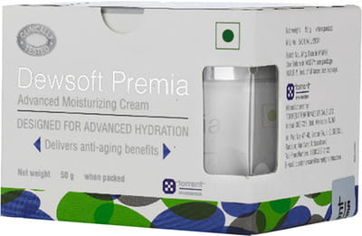 Dewsoft Premia Advanced Moisturizing Cream Squat Jar Of 50gm