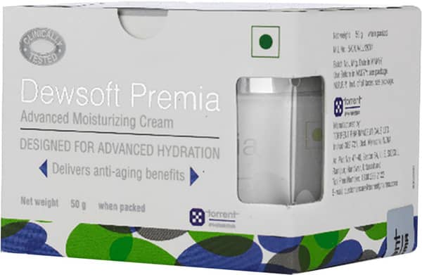 Dewsoft Premia Advanced Moisturizing Cream Squat Jar Of 50gm