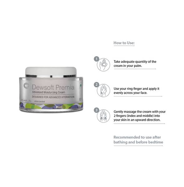 Dewsoft Premia Advanced Moisturizing Cream Squat Jar Of 50gm