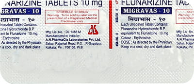 Migravas 10mg Strip Of 10 Tablets