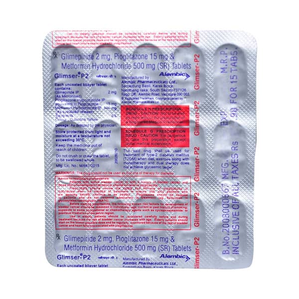 Glimser P2 Strip Of 15 Tablets