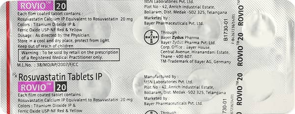Rovio 20Mg Strip Of 10 Tablets