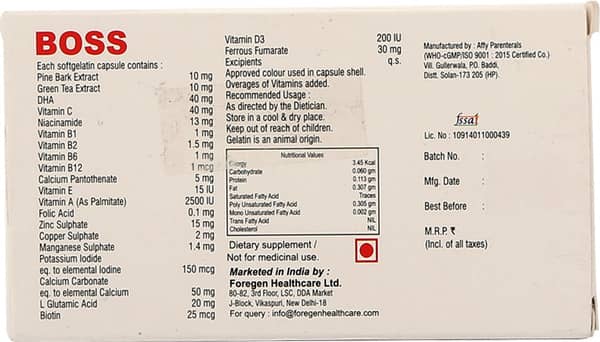 Boss Strip Of 10 Capsules