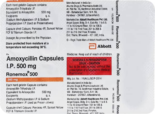 Ronemox 500mg Strip Of 10 Capsules