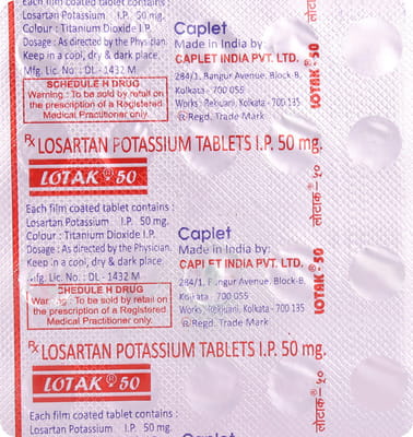 Lotak 50mg Strip Of 20 Tablets