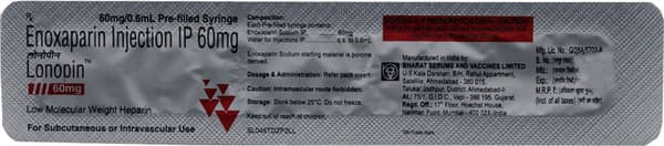 Lonopin 60mg Pre Filled Syringe Of 0.6ml Injection