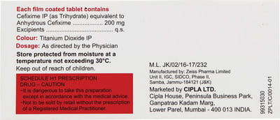 Cefrax 200mg Strip Of 10 Tablets