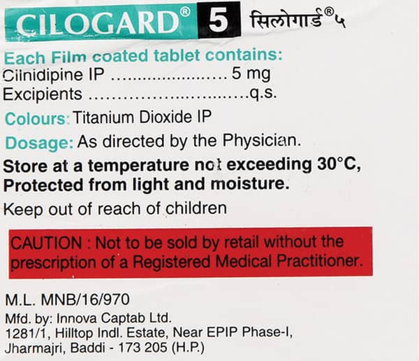 Cilogard 5mg Strip Of 10 Tablets
