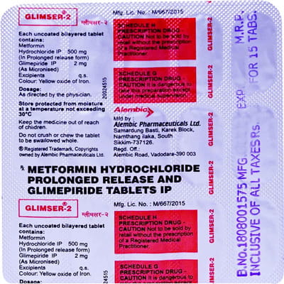 Glimser 2mg Strip Of 15 Tablets