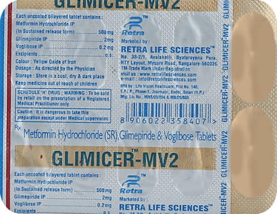 Glimicer Mv 2mg Strip Of 10 Tablets