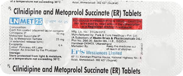 Lnmet 25mg Strip Of 10 Tablets