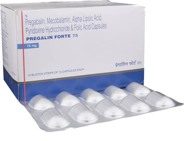 Pregalin Forte 75mg Strip Of 10 Capsules