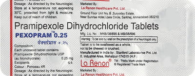 Pexopram 0.25mg Strip Of 10 Tablets