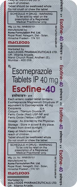 Esofine 40mg Strip Of 10 Tablets
