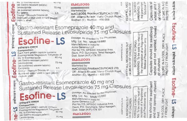Esofine Ls Strip Of 10 Capsules