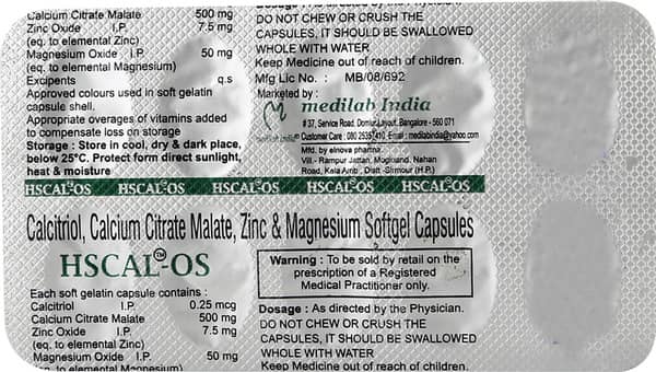 Hscal Os Strip Of 10 Capsules