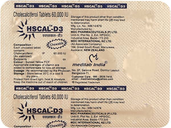 Hs Cal D3 60k Strip Of 4 Tablets