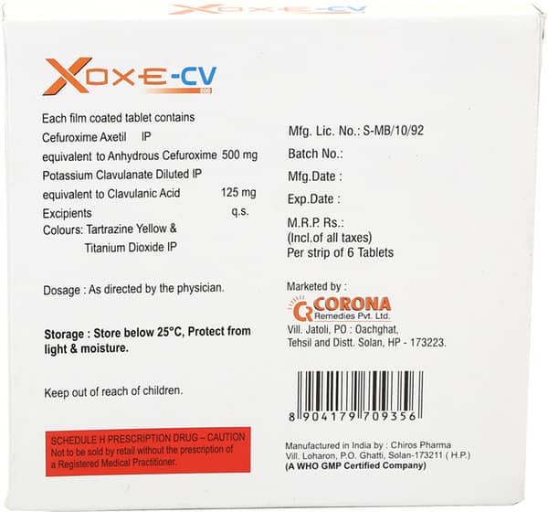 Xoxe Cv 500mg Strip Of 6 Tablets