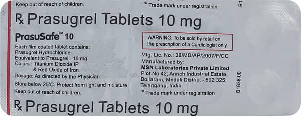 Prasusafe 10mg Strip Of 10 Tablets