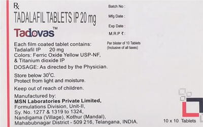 Tadovas 20mg Strip Of 10 Tablets