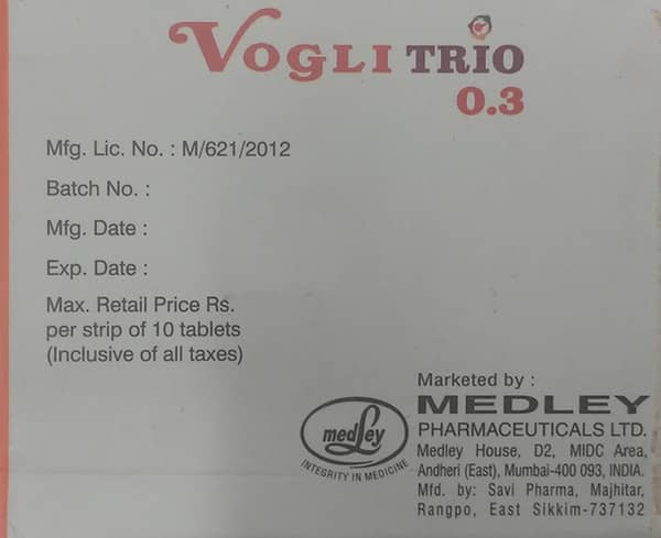 Vogli Trio 0.3mg Strip Of 10 Tablets