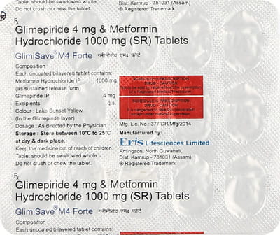Glimisave M4 Forte Strip Of 15 Tablets