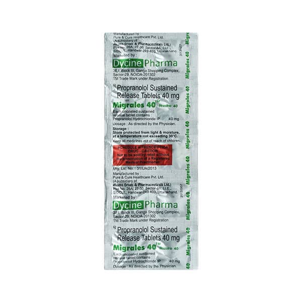Migrales 40mg Strip Of 10 Tablets