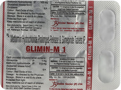 Glimin M 1mg Strip Of 10 Tablets