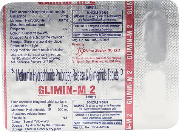 ग्लिमिन एम 2एमजी 10 टैबलेट्स की स्ट्रिप