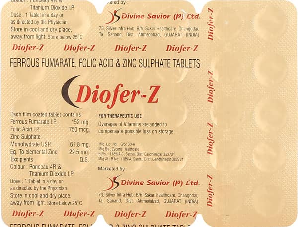 Diofer Z Strip Of 30 Tablets
