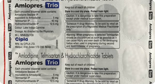 Amlopres Trio Strip Of 10 Tablets