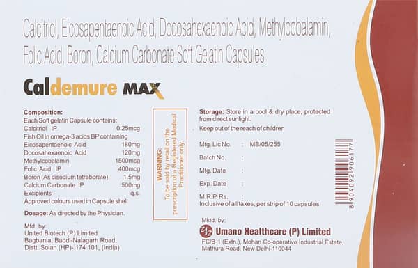 Caldemure Max Strip Of 10 Capsules