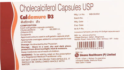 Caldemure D3 Strip Of 4 Capsules